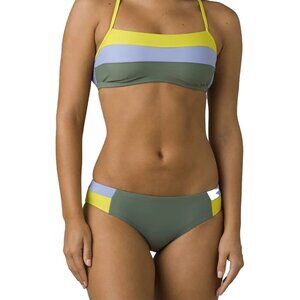 Prana Innix Green Blue Color Block Top Bottom Bikini Set Large/Extra Large NWT